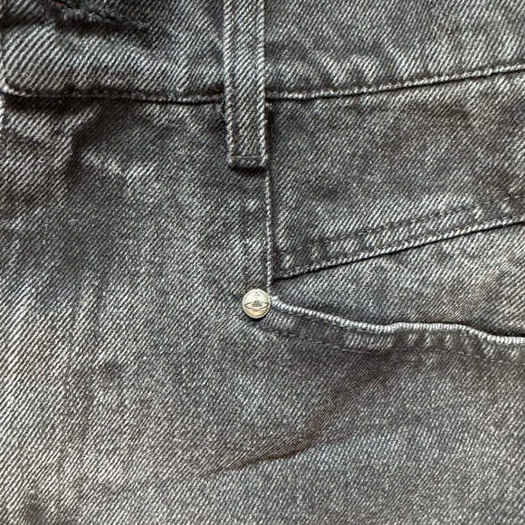 Black Denim Skirt with Yellow Orb Logo - Picture 4 of 6